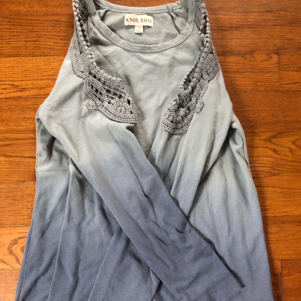Blue open shoulder sweatshirt
